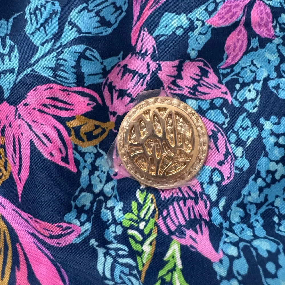 Lilly Pulitzer Bamboo Bag Aegean Navy Calypso Coast Print - Picture 5 of 9